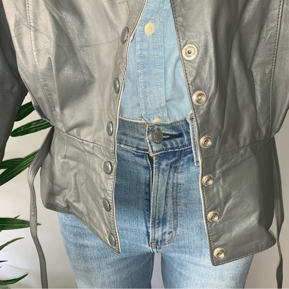 v i n t a g e :: Funnel Neck Leather Jacket Patchwork Phoenix - Picture 12 of 15